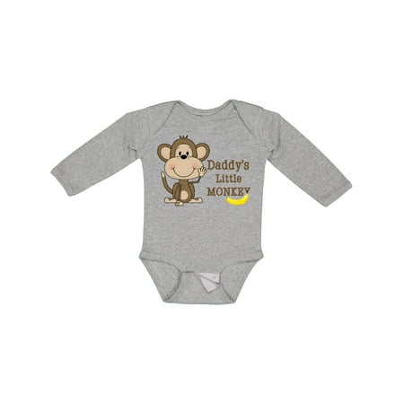 

Inktastic Daddy s Little Monkey Gift Baby Boy or Baby Girl Long Sleeve Bodysuit