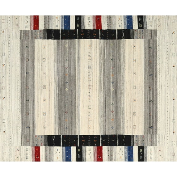 Ahgly Company Indoor Rectangle Contemporary Army Brown Abstract Area Rugs, 5' x 8'