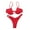 Red, variant on Sexy Women Solid Color Swimsuit Underwired Bra G-string Briefs Beach Bikini Set