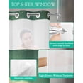 thumbnail image 4 of No Hook Shower Curtains with Snap in Liner, Green Starry Sky Waterproof Fabric Shower Curtain, Modern Abstract Clouds Night Scenery Double Layers & See-Through Top Window Bathroom Curtains 72''x84'', 4 of 6