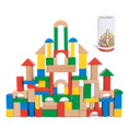 thumbnail image 1 of TOOKYLAND 100 Pieces Wooden Building Blocks, Shape Sorting Stacking Toy for Kids with Storage Bucket, Montessori Toys for 1 2 3 Year Old Girls Boys, 1 of 15