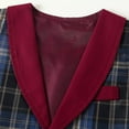 thumbnail image 5 of Odeerbi Kids Boys Clothes Gentleman Formal Dress Suit Fall Winter Outfits Set Children Plaid Suit Long Sleeve Dress Shirt + Suit Pants + Waistcoat Three Piece Set Red, 5 of 8