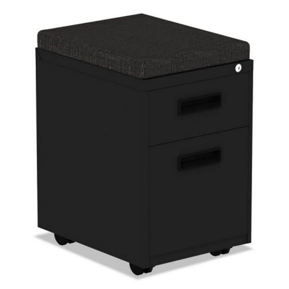 ALE Two-Drawer Metal Pedestal File with Full-Length Pull, Black