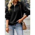 thumbnail image 6 of DOKOTOO Sweatshirts for Women Sweatshirt Casual Long Sleeve Lightweight Half Zip Sweatshirts Quarter Zipper Loose Pullover Tops S-2XL, 6 of 9