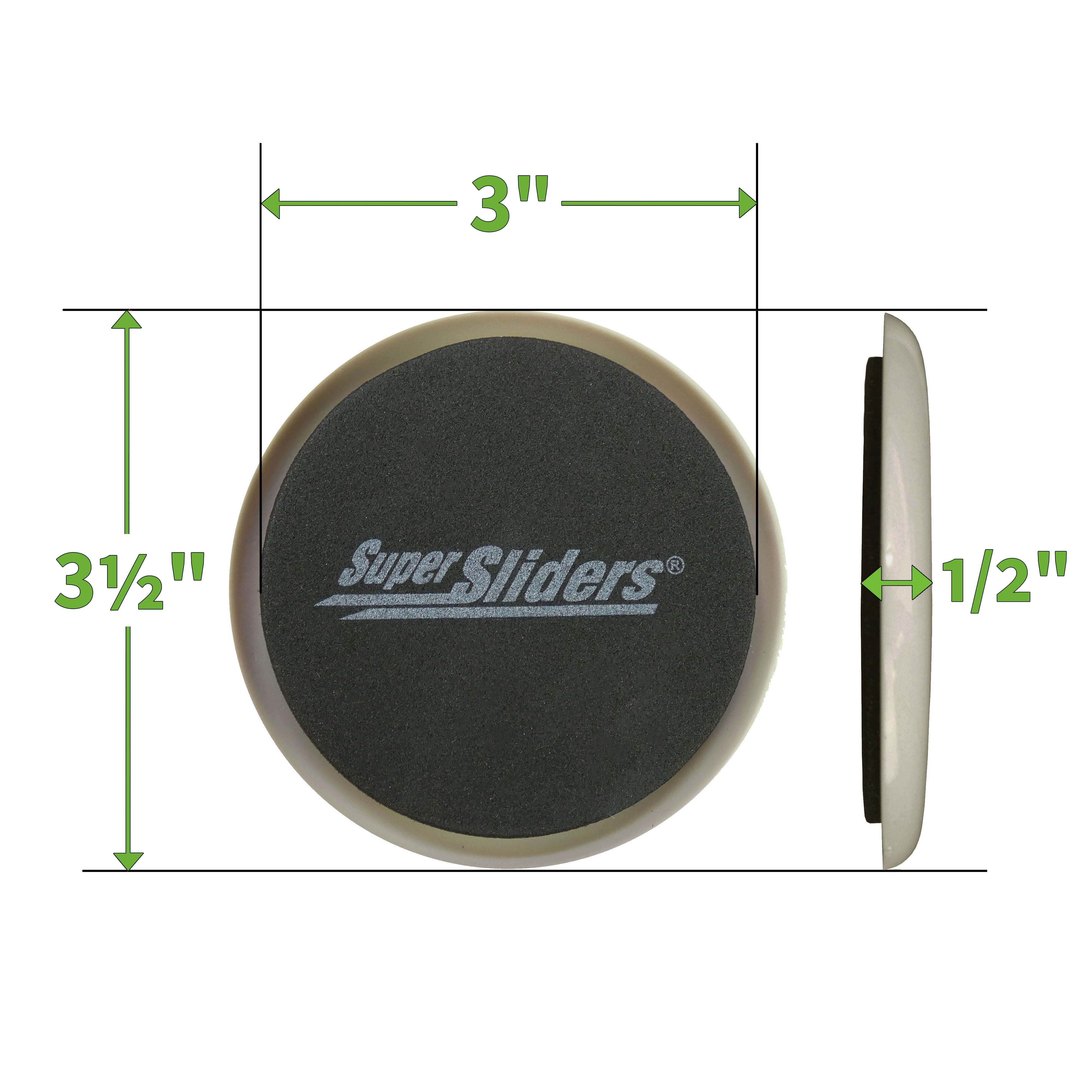 Super Sliders 3 1/2" Round Furniture Sliders – 16 Pack, Reusable Moving Pads for Hardwood Floors (Beige)