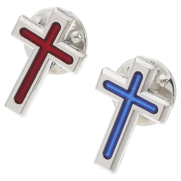 Soimiss 2Pcs Jesus Cross Pin Assorted Color Zinc Alloy Elegant Design Decorative Item For Christian Users