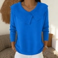 thumbnail image 2 of Lumtrix Cozy Sweaters For Women 2026 Knitted Casual Loose Pullover Fashion Shawl Collar Long Sleeve Fall Spring Clothes Trendy Tops Royal Blue 2XL, 2 of 5