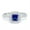 Blue Sapphire CZ, variant on Halo Princess Cut Accent Engagement Ring CZ 925 Sterling Silver Size 8
