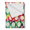 thumbnail image 2 of Geometric Circle Soft Flannel Fleece Throw Blanket, Vibrant Style Circular Forms Retro Spots Fashion Hipster Design, Cozy Plush for Indoor and Outdoor Use, 50" x 70", Multicolor, by Ambesonne, 2 of 5