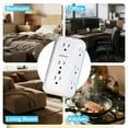 thumbnail image 4 of USB Wall Charger Surge Protector 9 Outlet Extender with 4 USB Charging Ports (2 USB C Outlet) 4 Sided 1050J Power Strip Multi Plug Outlets Wall Adapter Spaced for Home Travel Office, 4 of 10