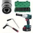 thumbnail image 3 of 1/2" Hex Socket Set 10-24mm Chrome Vanadium Deep Socket Set for Automotive Repair Long Reaching Metrics Socket, 3 of 5
