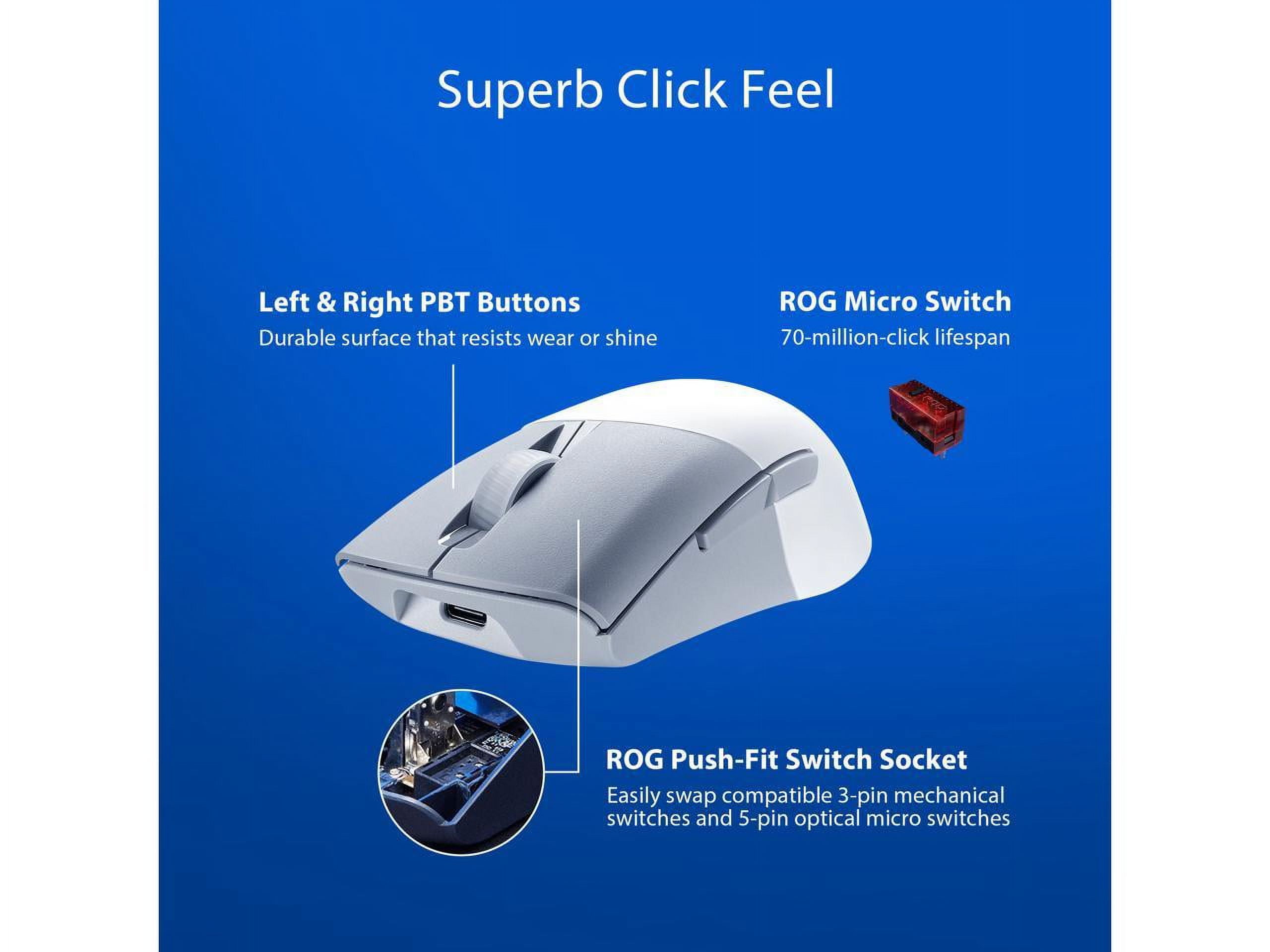 ASUS ROG Keris Wireless AimPoint souris Droitier RF Wireless + Bluetooth +  USB Type-C Optique
