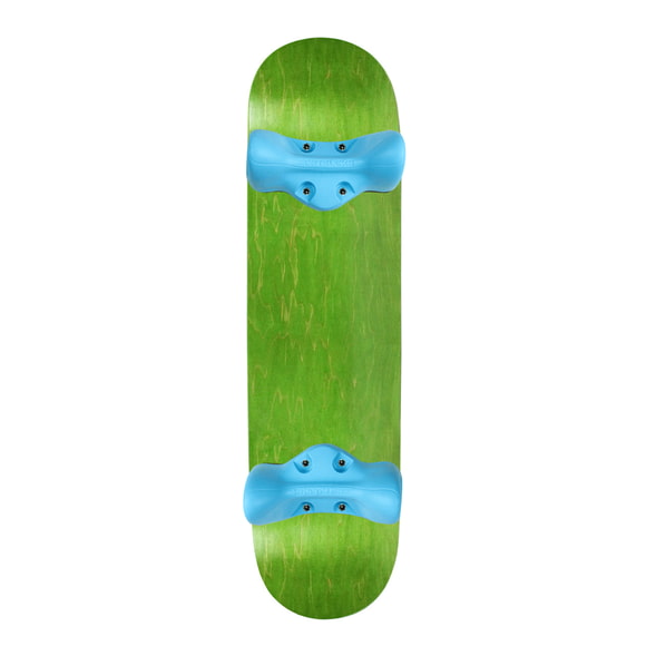 Softrucks Skateboard Indoor Practice Complete 8.0" Blue Trucks, Teinté Vert