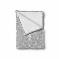 thumbnail image 2 of Damask Soft Flannel Fleece Blanket, Damask Style Antique Floral Motifs Pattern Royal Victorian Design Vintage Leaves, Cozy Plush for Indoor and Outdoor Use, 50" x 70", Grey and White, by Ambesonne, 2 of 6