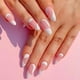 thumbnail image 1 of Uñas postizas de almendra, acrílicas cortas, rosa brillante, cubierta completa, uñas postizas rosas, lindas puntas de uñas postizas para mujeres y niñas, 24 piezas, 1 of 5
