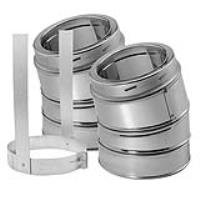 DuraVent 7" x 15 Degree Offset Kit- 2- offsets, 1 Elbow Strap-SS