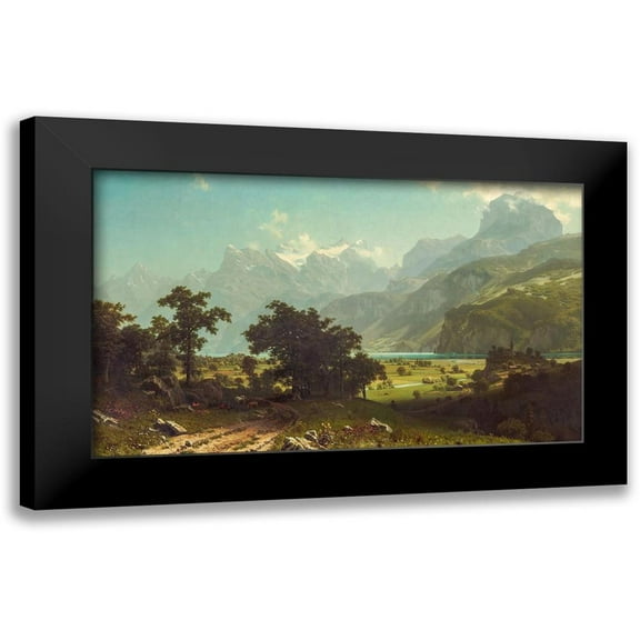 Bierstadt, Albert 14x10 Black Modern Framed Museum Art Print Titled - Lake Lucerne