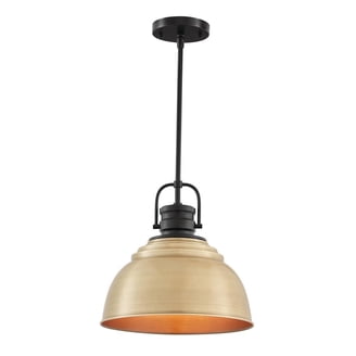 3 Pack Pendant Lights For Kitchen Island - Black & Gold Dome Shade, Adjustable Cord