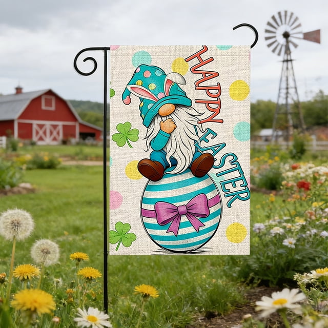 Yusimy Easter Double-sided Garden Flag 17.7x11.8 Inch for Yard Decor