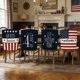 thumbnail image 5 of YiJuHui Independence Day Chair Covers Set of 4, Patriotic Memorial Day 4th of July Decorations for Home Kitchen Dining Party, Reusable Polyester Holiday Chair Back Covers, Flag Theme Party Supplies, 5 of 6