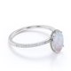 thumbnail image 3 of JeenMata Anillo de Compromiso Antiguo de 1,75 Uds con Ópalo Real de Talla Ovalada y Moissanita en Oro Blanco de 18 K sobre Plata, 3 of 6