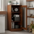 thumbnail image 4 of Palace Imports 100% Solid Wood 3-shelf Bookcase with Adjustable Shelves and Clear Glass Door, Mocha, 4 of 6
