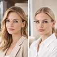 thumbnail image 3 of 2 Pack Rimless Reading Glasses Men Women Metal Frame Lightweight Square Readers Office Home, 3 of 9