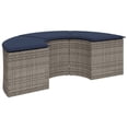 thumbnail image 2 of vidaXL Ensemble de Canapé de Jardin 2 Pcs Demi-Rond Gris en Rotin Poly, 2 of 5