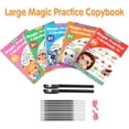 thumbnail image 4 of Large Magic Grooved Practice Copybook for Kids, Reusable Grooved Handwriting Workbook, Learn to Write Number Letter Tracing for Kids Ages 3-8 Kindergarten Preschool Calligraphy 10.2×7.3", 4 of 8