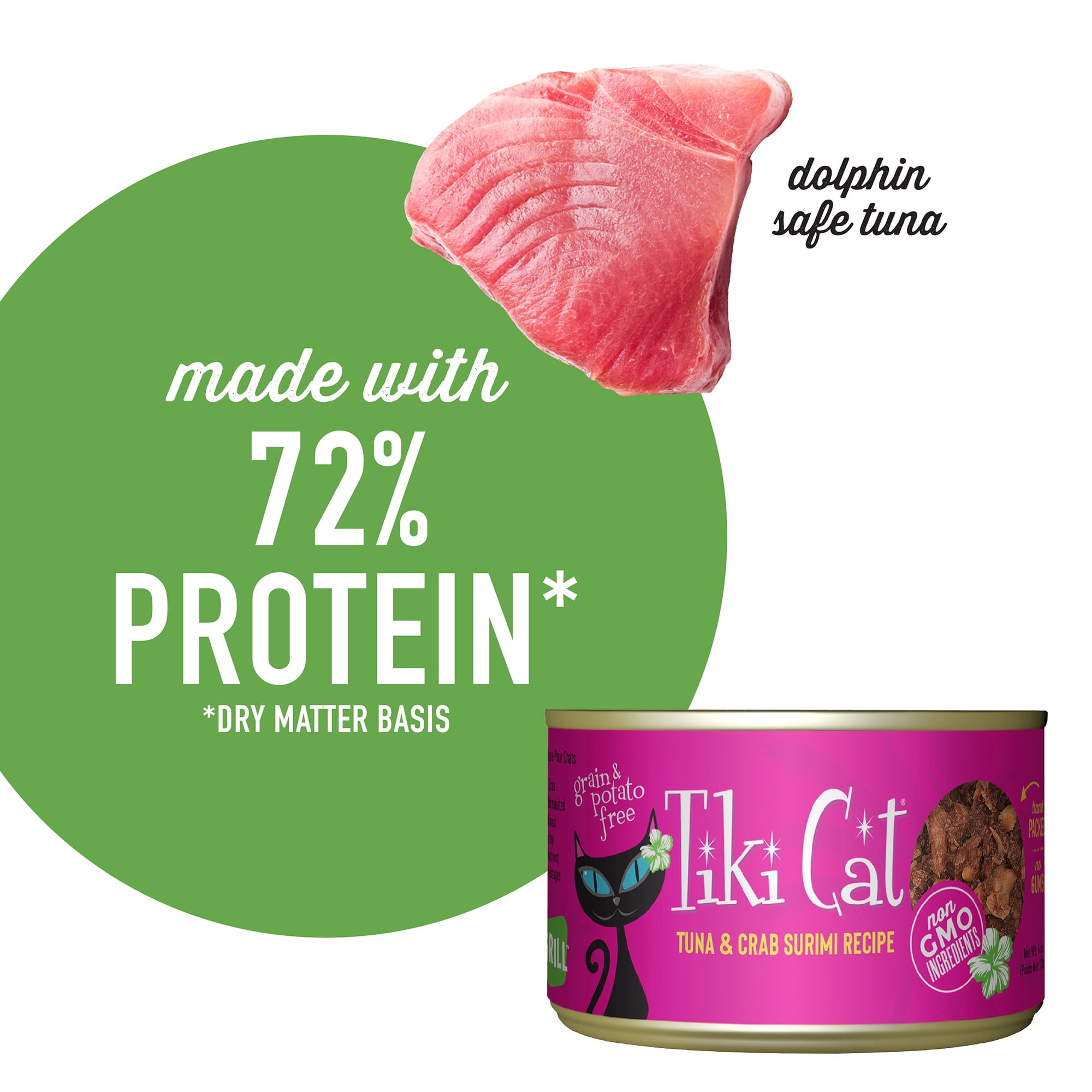 Tiki Cat Grill Wet Cat Food, Tuna & Crab Surimi, 6 oz. Can