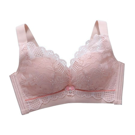 Nursing Bra Women Seamless Bra Feature V-Neck Soft Bra Style W-886 Pinks M