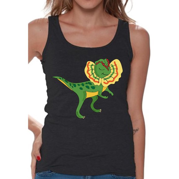 Awkward Styles Dinosaur Tanks Dilophosaurus Shirts for Women Dilophosaurus Tank Top Animal Shirts for Women Dilophosaurus Outfit Gifts for Her Dinosaur Themed Party Dinosaur Gifts for Women