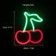 thumbnail image 3 of 2024, luces de neón de cereza para dormitorio, letreros de neón, letrero de neón LED rojo y verde para pared, letrero de lámpara de neón de frutas para niños, 3 of 4