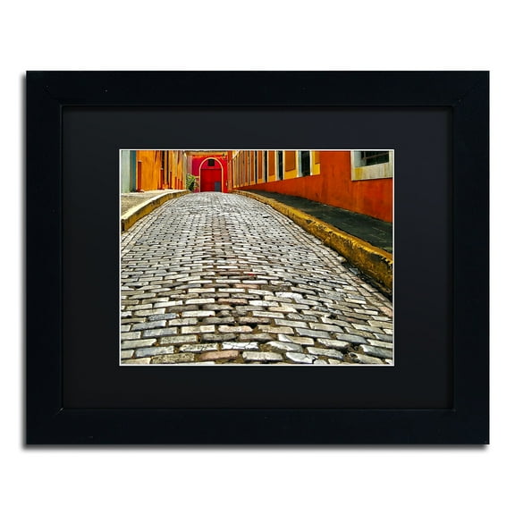 Trademark Fine Art "Old San Juan 14" Canvas Art by CATeyes, Black Matte, Black Frame