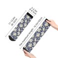 thumbnail image 2 of Goofa Lilies Flowers Pattern Non Slip Socks with Grips for Elderly, Crew Socks Yoga Hospital Socks Cushioned Sole Gripper Socks for Men Women, 2 of 5