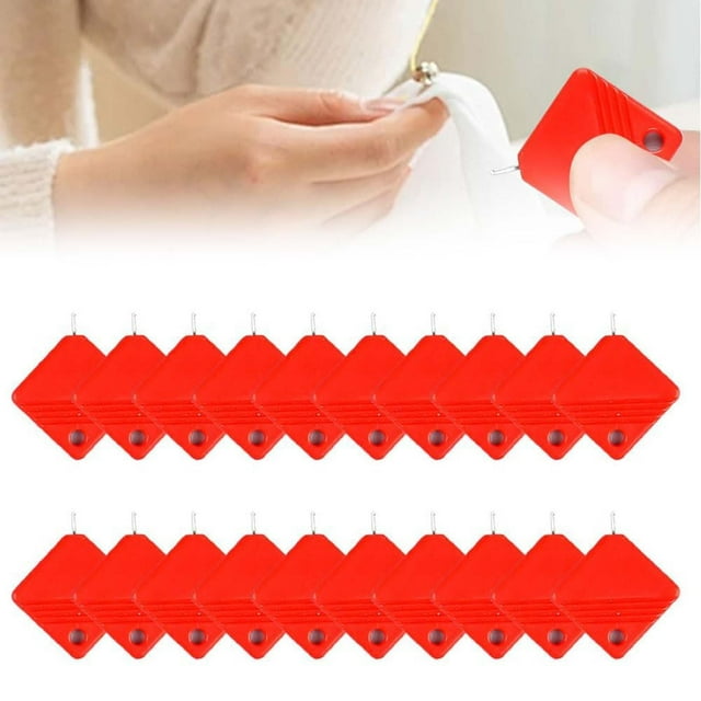 Automatic Needle Threader Hand Sewing Tool Quick Easy Threading Device for Crafting and Mending, Red