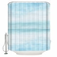 thumbnail image 2 of Gradient Aqua Blue Waterproof Fabric Shower Curtain, Modern Rustic Minimalist Pastel Solid Shower Curtain for Bathroom Curtains Bathtubs Hotel Washable Shower Curtains with 12 Hooks Small 36x72in, 2 of 6