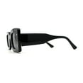thumbnail image 3 of Womens Mod Rectangle Inset Fancy Pattern Frame Sunglasses All Black, 3 of 4