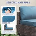 thumbnail image 4 of 7 Pieces Patio Furniture Set,Outdoor Rattan Conversation Sets with Detachable Soft Cushions and Waterproof Patio Sectional Sofa and Glass Top Table,Suitable for Indoor & Outdoor Use, 4 of 9