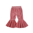 thumbnail image 2 of LA HIEBLA Girls Velvet Bell-Bottoms Long Flared Trousers Elastic Waist for Kids, 2 of 6