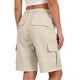 thumbnail image 4 of Vivianyo HD Women's Quick Dry Drawstring Cargo Bermuda Shorts, Summer Multi Pocket Outdoor Shorts for Women, High Waisted Knee Length Bottoms for Hiking and Daily Outings, Sizes S-2XL, 4 of 7