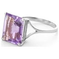 thumbnail image 2 of Galaxy Gold GG 14K White Gold Natural Octagon-Shaped Amethyst Ring - February Birthstone - Peace & Wisdom - Sizes 5.5 to 11 - Fine Jewelry for Women, 2 of 3