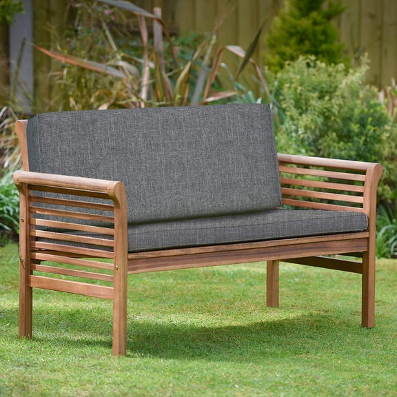 Rectangle Patio Cushion Slip Cover Waterproof - 100% Weather Resistant Customized Outdoor Cushion Slip Cover (Pack of 2) (45" W x 18" D x 4" Thick, Fab Light Gray)