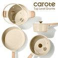 thumbnail image 2 of CAROTE 19-Piece Ceramic Pots and Pans Set, Nonstick Cookware Set with Lids, Induction Compatible, Oatmeal, 2 of 12