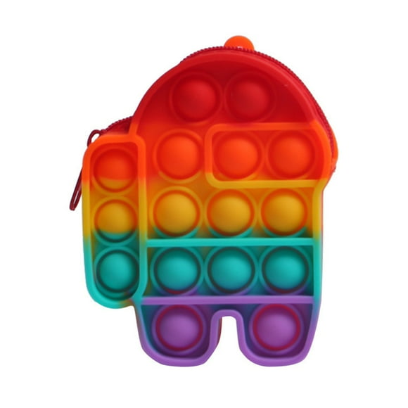 Push Bubble Coin Purse Rainbow Sensory Toy Llavero Colgante Monedero Silicona Stress Reliever Juguete Para Regalo Methold AP006308-01