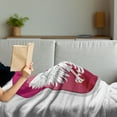 thumbnail image 3 of Polish Soft Flannel Fleece Blanket, Royal Illustration of Coat of Arms of Poland Emblem Crowned Eagle Print, Cozy Plush for Indoor and Outdoor Use, 50" x 60", Ruby Hot Pink and White, by Ambesonne, 3 of 5