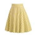 thumbnail image 3 of LWavelet Women's Striped Flared Midi Skirt, High Waist, Retro 4th of July & Vacation A-Line Skirt Yellow L, 3 of 6