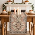 thumbnail image 2 of Beige Boho Short Table Runner 36 Inches Long, Vintage Ethnic Tribe Abstract Art Cotton Linen Table Runners Dresser Scarves, Fabric Tabletop Scarf Furniture Cover for Home Dinner Party Decor 13"x36", 2 of 9