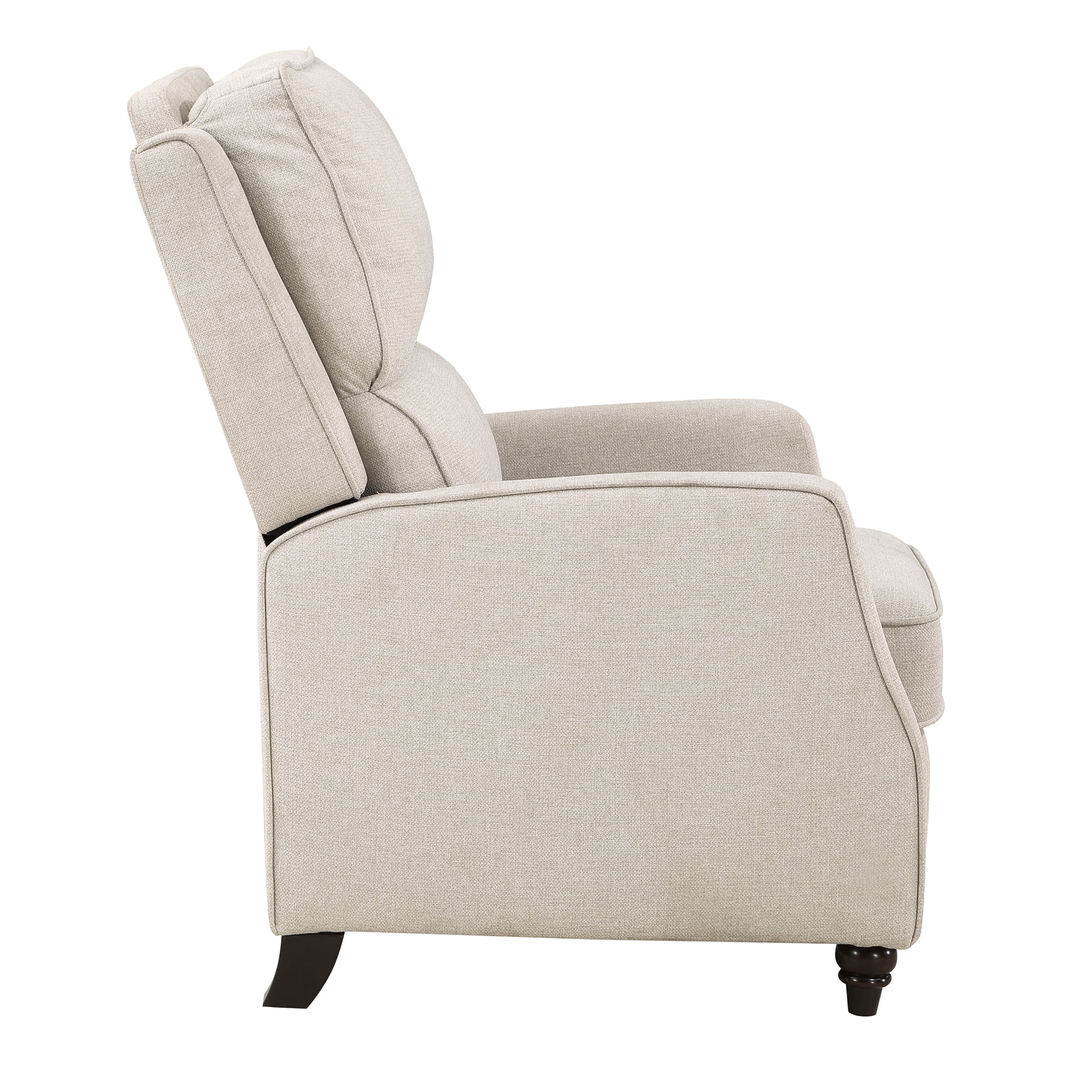 JERFIT Beige Recliner Chair, Push Back Reclining Chair with Solid Wood Frame, Upholstered Fabric Lounge Chair for Living Room, Bedroom, 300lbs Weight Capacity