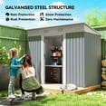 thumbnail image 4 of Outsunny 7' x 4' Metal Outdoor Storage Shed w/ Sliding Doors Grey, 4 of 10